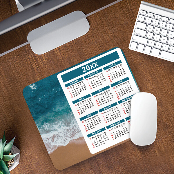 Buy Sea Shore Customized Printed Rectangle Calendar Mousepad Photo