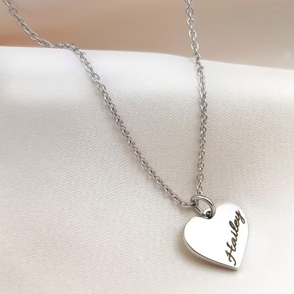 Name Heart Design Customized Name Necklace Pendants