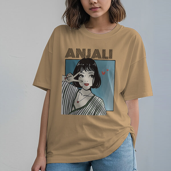 Buy Peace Girl Oversized Hip Hop Customized Printed Women's Half