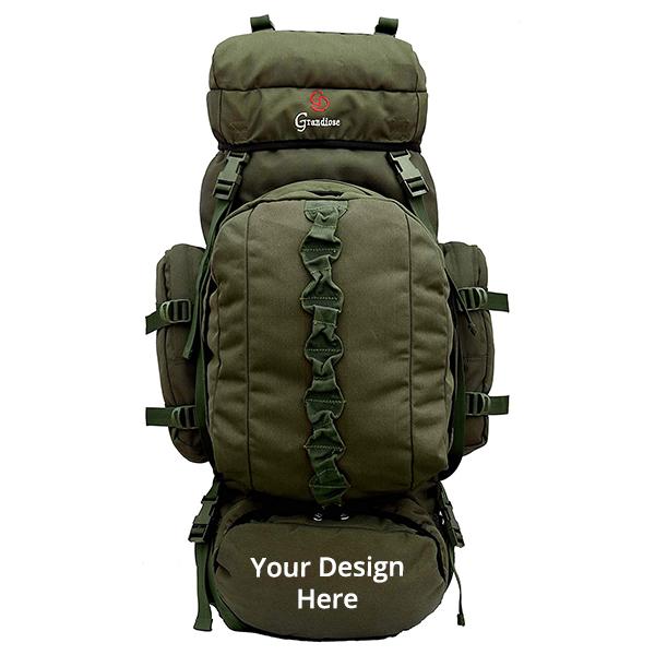Buy Army Green Customized Trekking Bags (With Detachable Bag