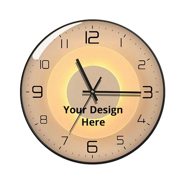 Buy Brown Customized Wall Clock 12" Silent Quartz Decorative Wall Clock NonTicking Classic