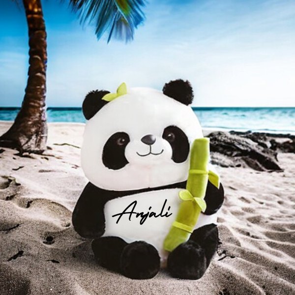 Buy Black White Customized Panda with Bamboo, Kawaii Soft Cute Panda ...