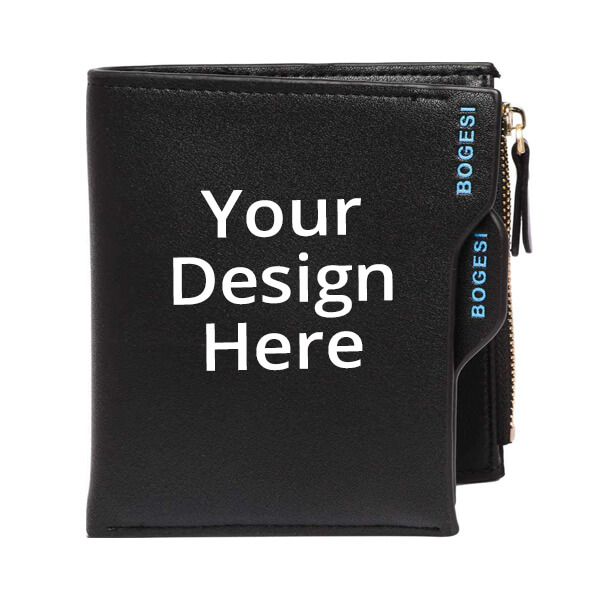 Buy Black Customized BOGESI Leather Bi-Fold Wallet Online yourPrint